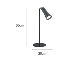 3 in 1 LED Akku Tischleuchte MAXI mit Klemm- & Klebestation, Schwarz H: 36cm