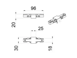 Isolator Weiß für 2-Phasen Schienensystem DUOline