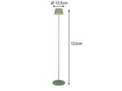 Kabellose Akku Stehlampe SUAREZ dimmbar für Innen & Außen, Grün - 123cm klein