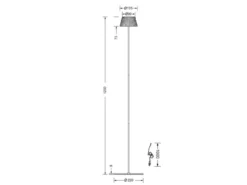 Kabellose Akku Stehlampe SUAREZ dimmbar für Innen & Außen, Rot - 123cm klein
