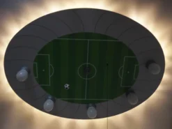 Kinder Deckenleuchte Fußball-Stadion mit Zugschalter für LED-Schlummerlicht