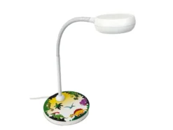 Kinder Schreibtischleuchte Weiß DINO Motive, Flexarm & LED-Leuchtmittel, 43cm
