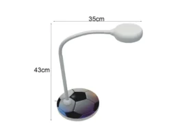 Kinder Schreibtischleuchte Fußball Schwarz Weiß mit Flexarm, Höhe 43cm