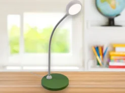 Kinder Schreibtischleuchte Grün-Grau mit Flexarm & LED-Leuchtmittel, Höhe 43cm