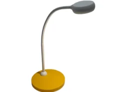 Kinder Schreibtischleuchte Sonnengelb-Grau Flexarm & LED-Leuchtmittel Höhe 43cm