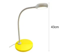 Kinder Schreibtischleuchte Sonnengelb-Grau Flexarm & LED-Leuchtmittel Höhe 43cm