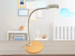 Kinder Schreibtischleuchte Pfirsichfarben/Grau Flexarm & LED-Leuchtmittel, 43cm
