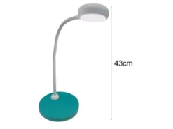 Kinder Schreibtischleuchte Blaugrün-Grau Flexarm & LED-Leuchtmittel, Höhe 43cm