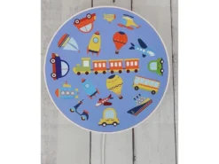 Kinderzimmer Wandlampe mit Fahrzeug Motiven, Schalter und Stecker, Ø 25cm
