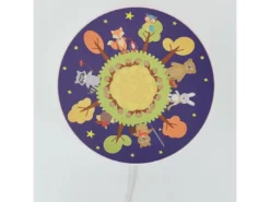 Kinderzimmer Wandlampe mit Wald Motiven, Schalter und Stecker, Ø 25cm