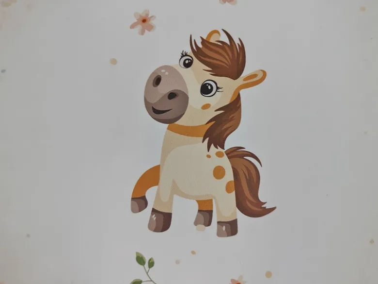 Kinderzimmer Wandlampe Pony Ø 25cm mit Schalter, Kabel, Stecker & E14 LED