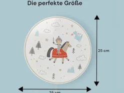 Kinderzimmer Wandlampe RITTER THEO mit Kabel, Stecker & Schalter, Ø 25cm