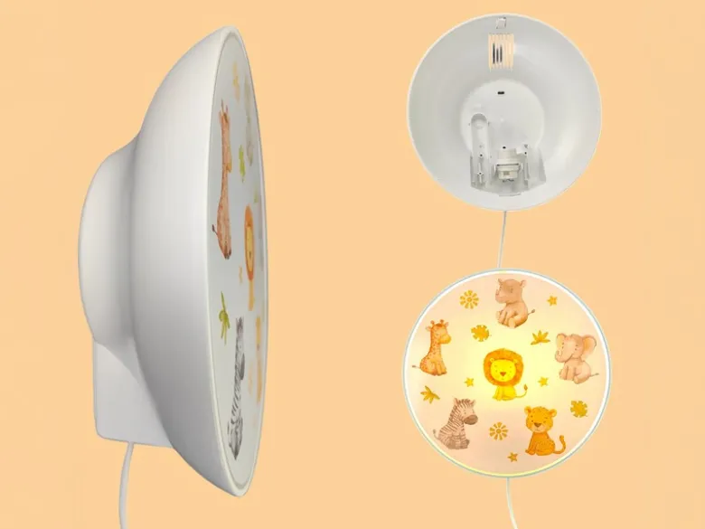 Kinderzimmer Wandlampe Safari Ø 25cm mit Schalter, Kabel, Stecker & E14 LED