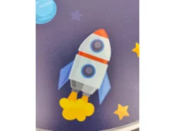 Kinderzimmer Wandlampe Weiß mit Weltall Motiven Schalter und Stecker, Ø 25cm