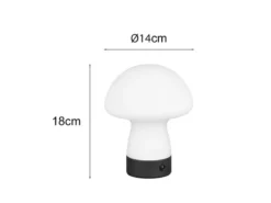 Kleine Akku Tischlampe DOOLEY aus Glas Weiß, Höhe 18cm
