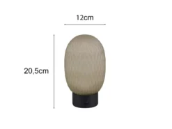 Kleine Akku Tischlampe FACETTE mit Glasschirm Grün, Höhe 20,5cm
