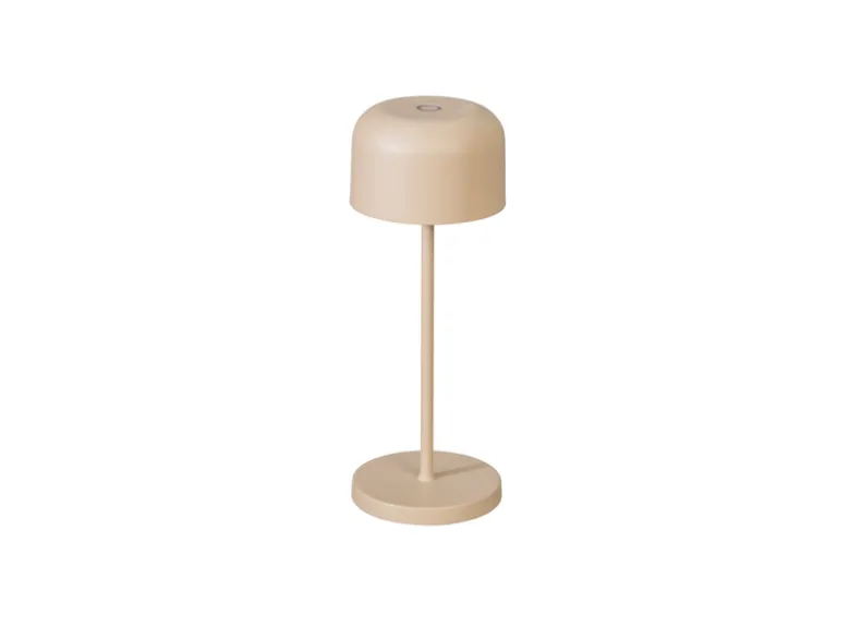 Kleine Akku Tischleuchte LILLE per USB aufladbar, Beige Höhe 20cm