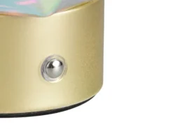 Kleine ausgefallene Akku Tischlampe STAVRO USB aufladbar, Glas bunt, Höhe 17,5cm