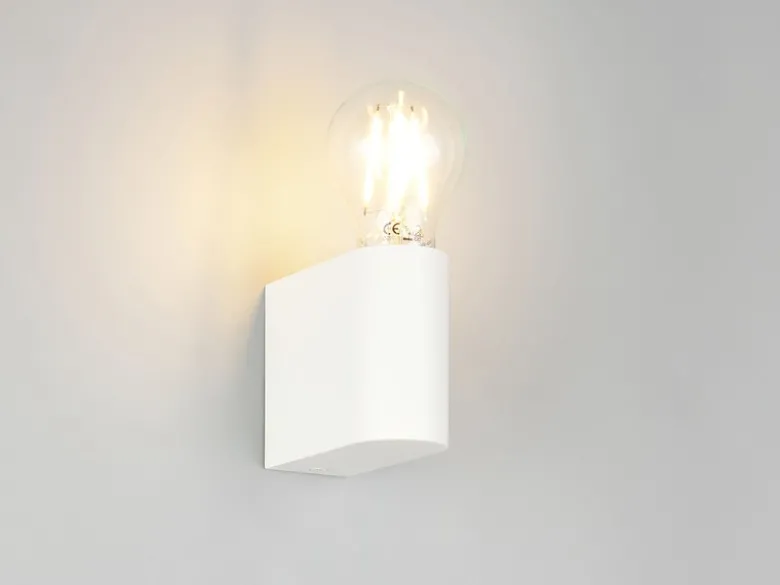 Kleine Bad Wandleuchte PRATELLA aus Kunststoff Weiß, Höhe 8cm