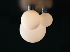 Kleine Deckenleuchte CITY 1 flammig Glaskugel Opal Weiß, Ø 30cm