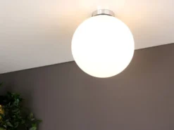 Kleine Deckenleuchte CITY 1 flammig Glaskugel Opal Weiß, Ø 30cm