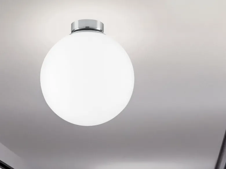 Kleine Deckenleuchte CITY 1 flammig Glaskugel Opal Weiß, Ø 20cm