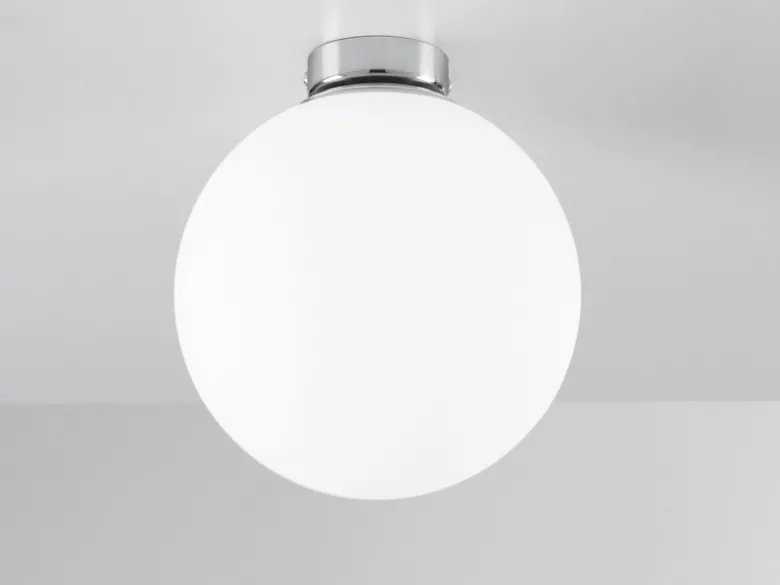 Kleine Deckenleuchte CITY 1 flammig Glaskugel Opal Weiß, Ø 20cm