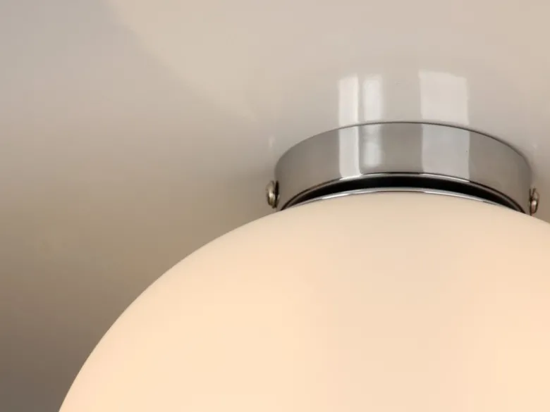 Kleine Deckenleuchte CITY 1 flammig Glaskugel Opal Weiß, Ø 15cm