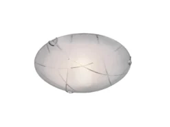 Kleine Deckenschale SANDRINA Glas Lampenschirm mit Streifendekor Ø 30cm