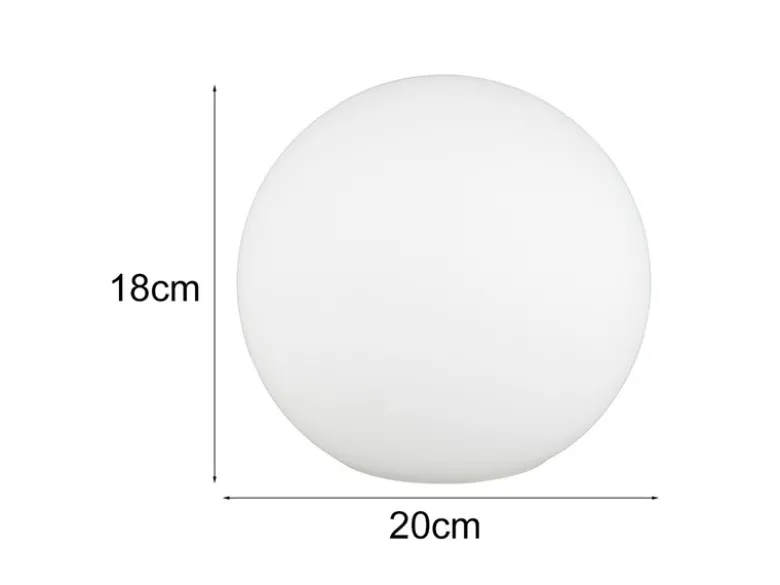 Kleine Glas Kugel Tischlampe Weiß Ø 20cm inkl. E27 LED