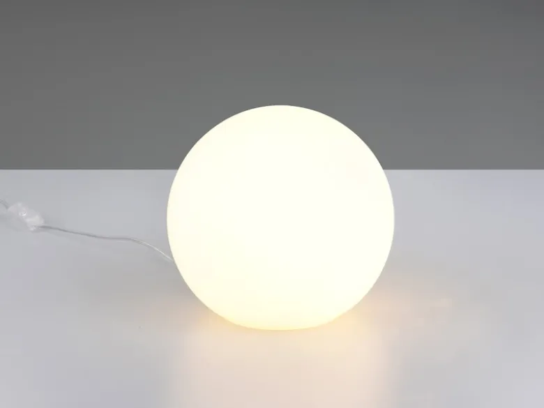 Kleine Glas Kugel Tischlampe Weiß Ø 20cm inkl. E27 LED