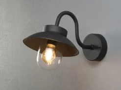 Kleine LED Außenwandleuchte aus Aluminium Schwarz, Höhe 24cm