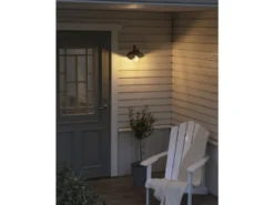 Kleine LED Außenwandleuchte aus Aluminium Schwarz, Höhe 24cm