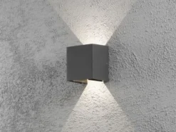 Kleine LED Außenwandleuchte CREMONA Up and Down Höhe 13,5cm, Anthrazit