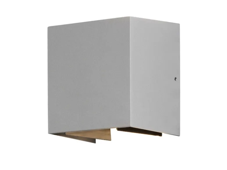 Kleine LED Außenwandleuchte CREMONA Up and Down Höhe 13,5cm, Grau