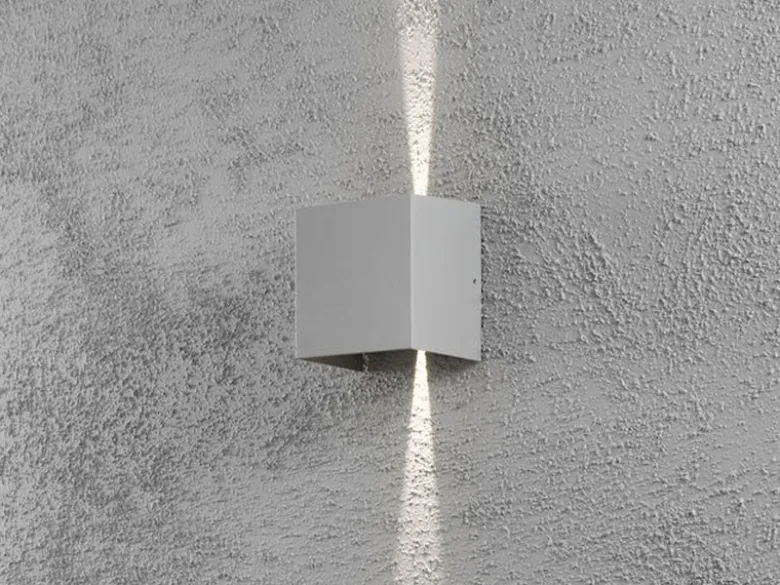 Kleine LED Außenwandleuchte CREMONA Up and Down Höhe 13,5cm, Grau