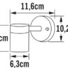 Kleine LED Außenwandleuchte Downlight, Höhe 9cm, Aluminium Schwarz