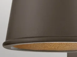 Kleine LED Außenwandleuchte HANS Bronzefarbig, Salzluft resistent, Höhe 15,5cm