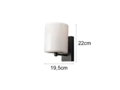 Kleine LED Außenwandleuchte mit Kunststoff Lampenschirm, Höhe 22cm