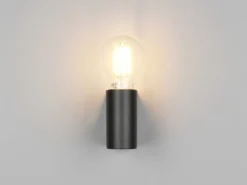 Kleine LED Bad Wandleuchte aus Kunststoff Schwarz, Höhe 8cm