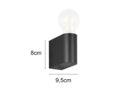 Kleine LED Bad Wandleuchte aus Kunststoff Schwarz, Höhe 8cm