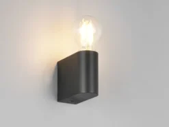 Kleine LED Bad Wandleuchte aus Kunststoff Schwarz, Höhe 8cm
