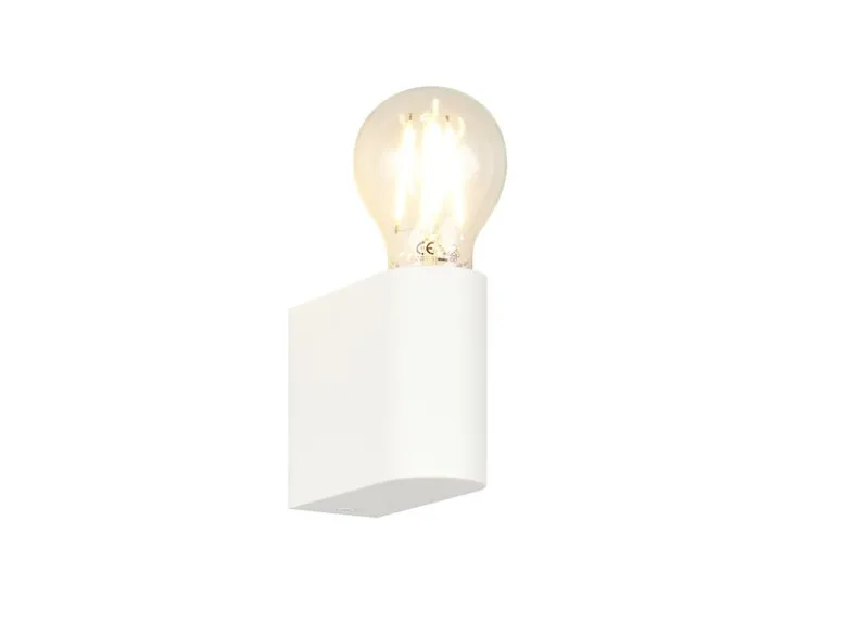Kleine LED Bad Wandleuchte aus Kunststoff Weiß, Höhe 8cm