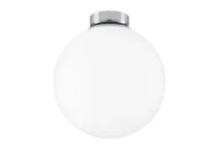 Kleine LED Deckenleuchte 1 flammig Glaskugel Opal Weiß, Ø 20cm