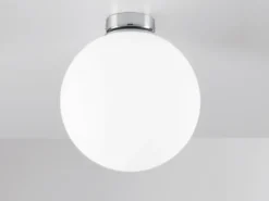 Kleine LED Deckenleuchte 1 flammig Glaskugel Opal Weiß, Ø 20cm
