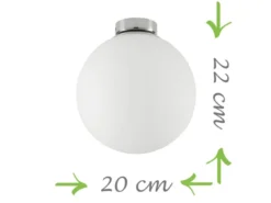 Kleine LED Deckenleuchte 1 flammig Glaskugel Opal Weiß, Ø 20cm