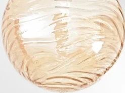 Kleine LED Deckenleuchte Glaskugel Wellenmuster Champagner, Ø 30cm
