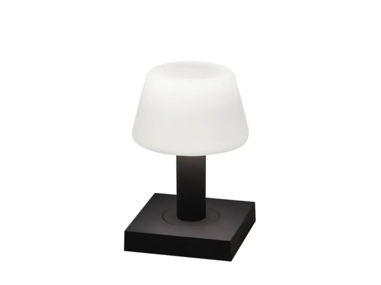 Kleine LED Outdoor Akku Tischleuchte MONACO per USB aufladbar, Anthrazit H: 19cm