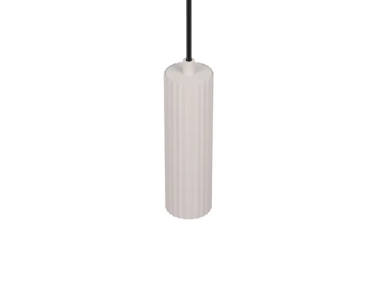 Kleine LED Pendelleuchte einflammig aus Metall Hellgrau Ø 5,5cm