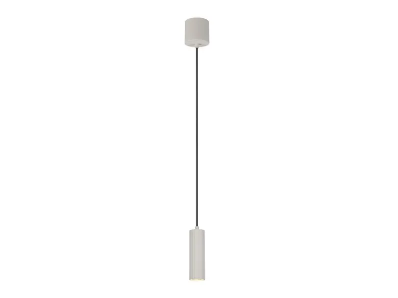 Kleine LED Pendelleuchte einflammig aus Metall Hellgrau Ø 5,5cm